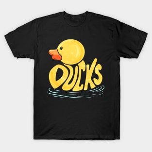 A cute rubber duck with the letters forming it T-Shirt